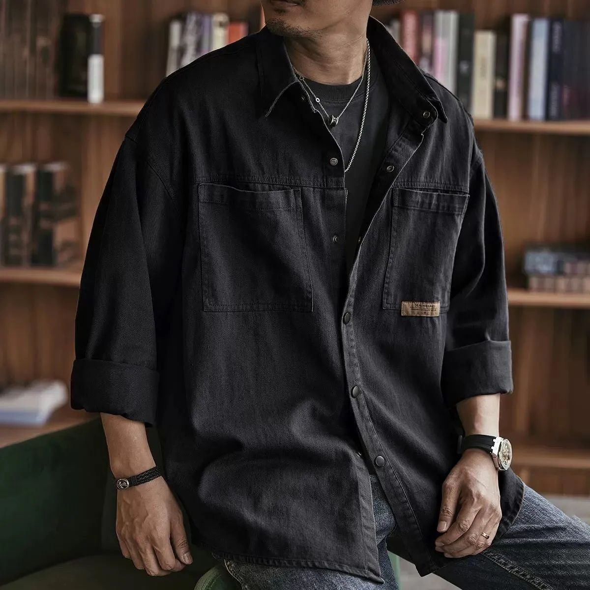 Spring And Autumn Plus Size Loose Casual Top Workwear Shirt Coat