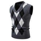 Men's Fashionable Plaid Pullover Leisure Sweater