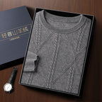 Autumn And Winter New Round Neck Diamond Lattice Twisted Cashmere Men's Sweater