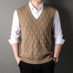 Woolen Vest Men's Twisted Loose Middle-aged Knitted Dad Vest Base Sleeveless Shirt Wholesale