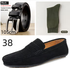 Men's Solid Color Suede Loafers Breathable Comfort Slip-on Flat Shoes