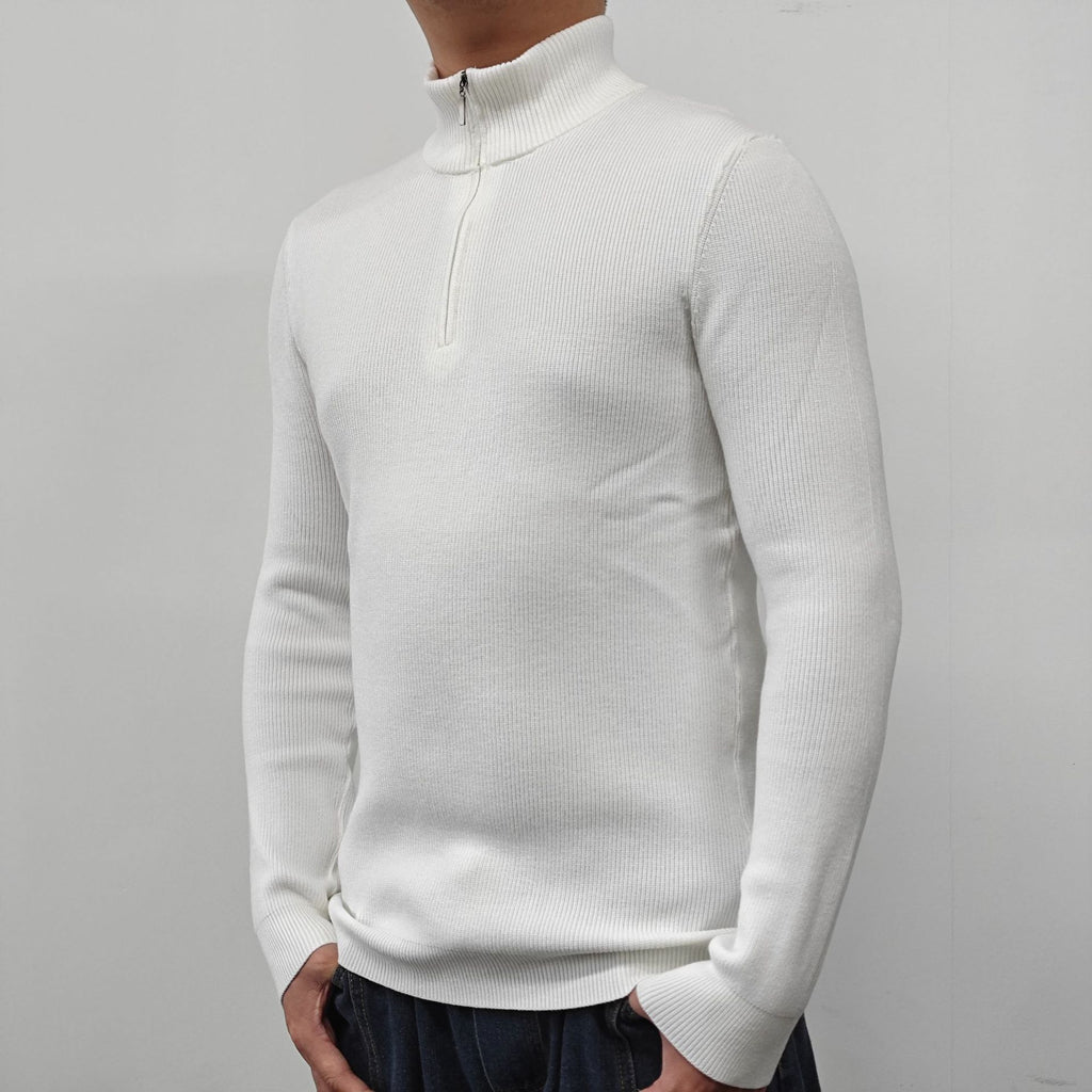 Men's American-style Half-turtleneck Zipper Sweater