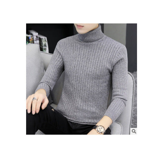Men's Turtleneck Solid Color Twisted Sweater