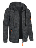 Men's Sports Fitness Casual Jacquard Sweater Hooded Coat