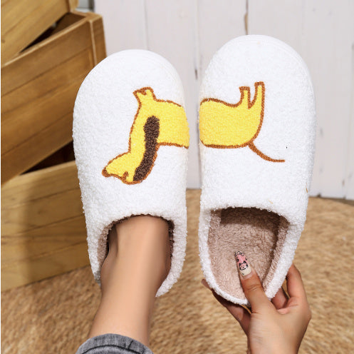 Cotton Slippers Women's Home Winter Animal Embroidery Warm