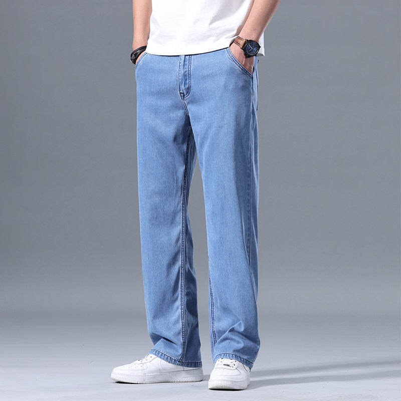 Lyocell Jeans Men's Loose Straight Casual