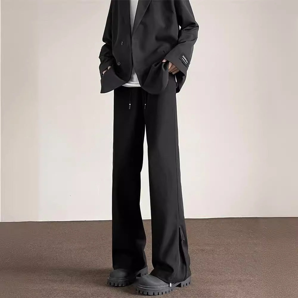 Straight Casual Draping Effect High-grade Men's Pants