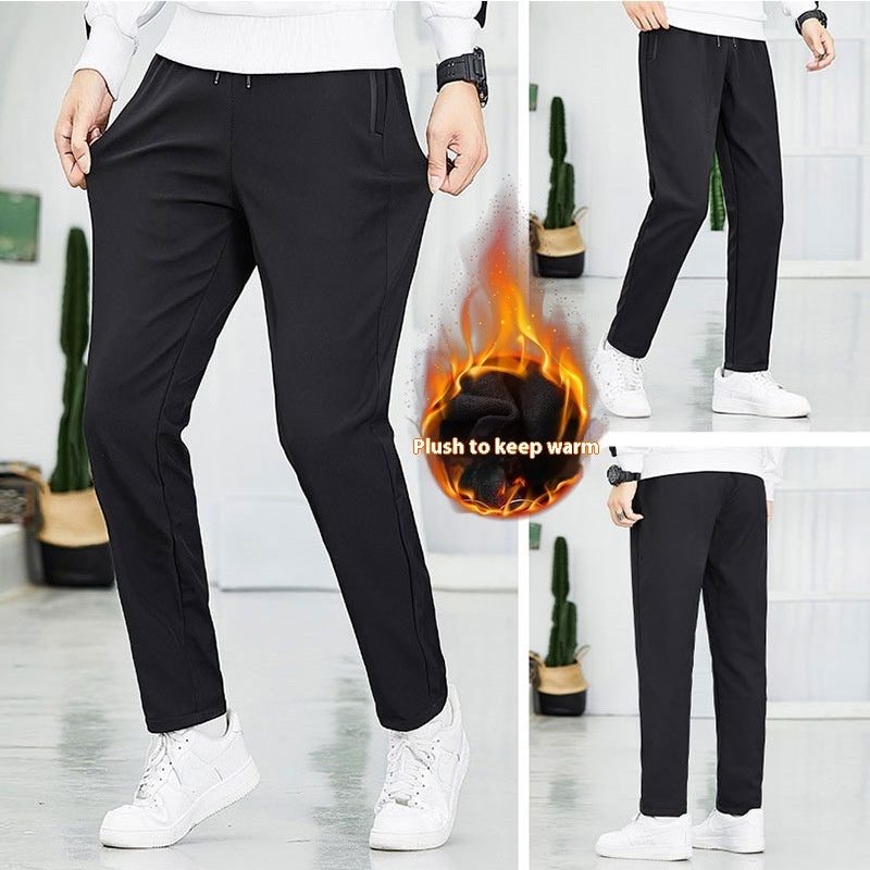Fleece-lined Waterproof And Windproof Thick Cold-proof Soft Shell Climbing Pants
