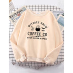 Witches Make Coffee Straight Letter Hoodie Letter Print