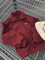 Women's Loose Wool Sports Sweater With A Collar