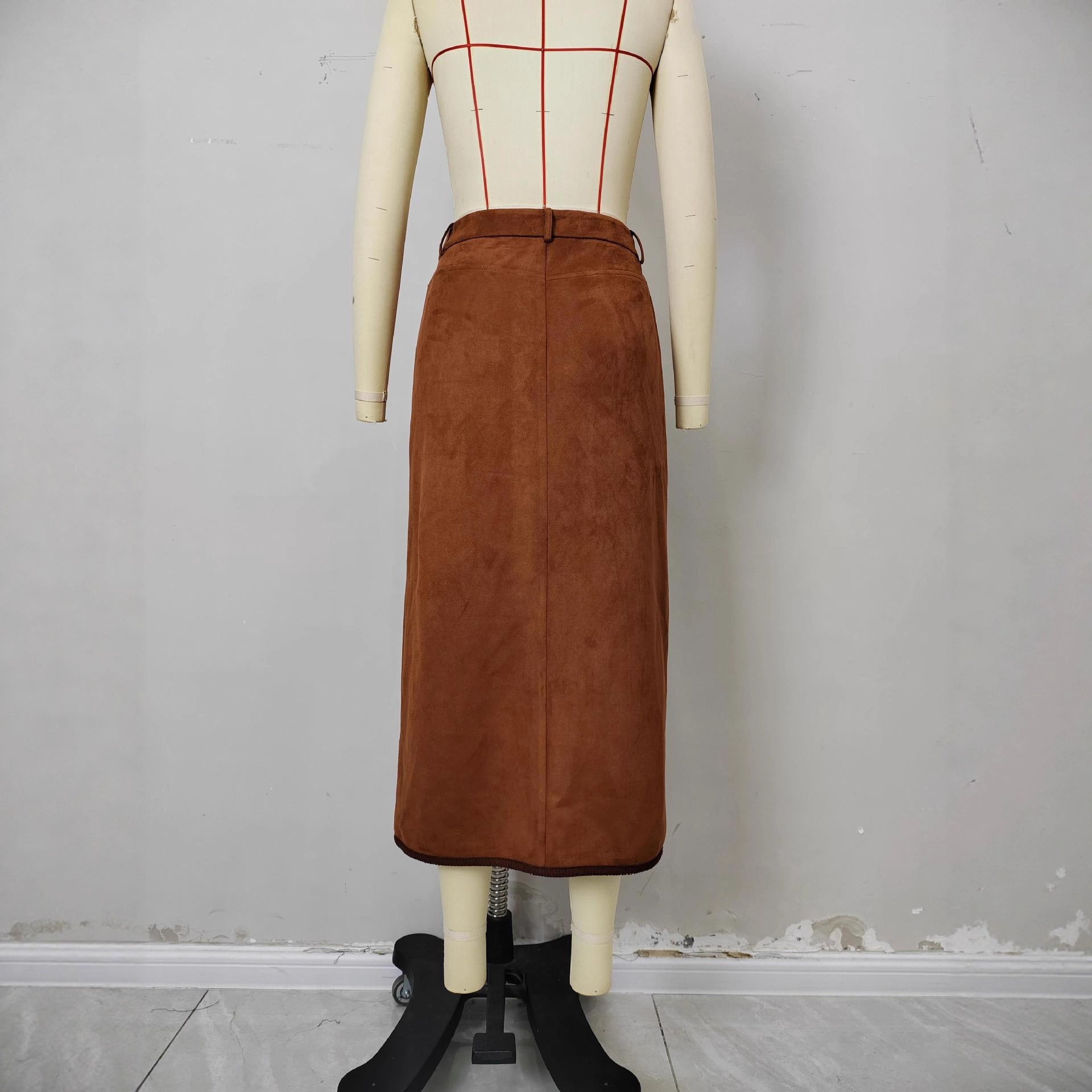 Women's Single-breasted High-waist Classic Fashionable Skirt