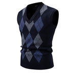 Men's Fashionable Plaid Pullover Leisure Sweater