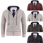 Men's Small Pineapple-pin Hooded Fleece Lined Fashion Knitwear Sweater