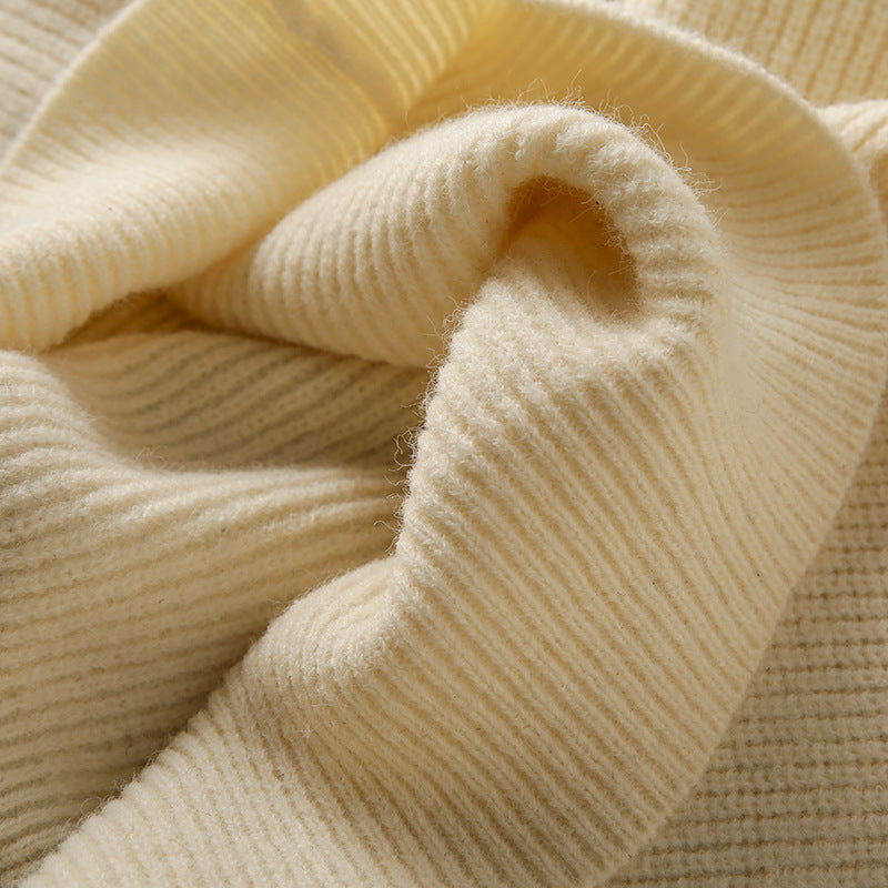 Soft Knit Fabric Men's Half-zip Sweater Solid Color Youth Knitwear