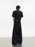 Pearl Edging Short Sleeve Denim Suit