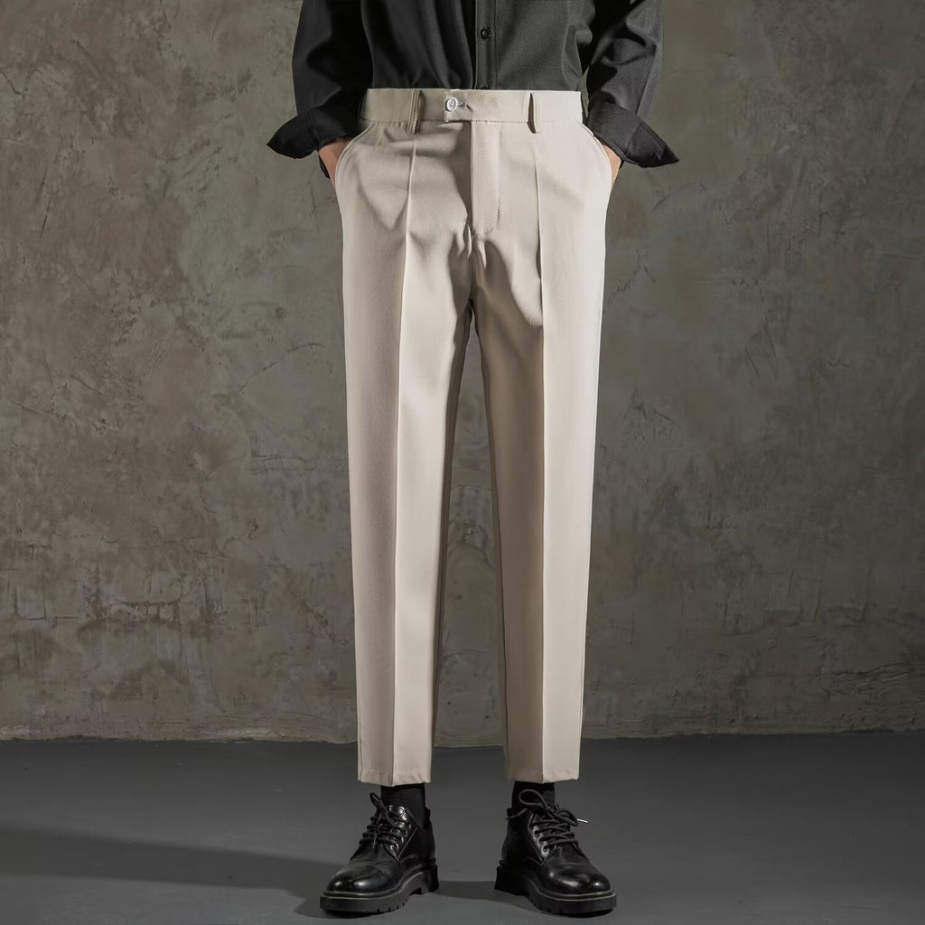 Draping Skinny Casual Slim Fit Straight All-matching Thick Small Suit Pants