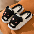 Piggy Cute Couple Open Toe Linen Cotton Linen Slippers