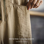 Khaki Baker Pants Old Money Style Thin Draping Linen Long Men's Summer And Autumn