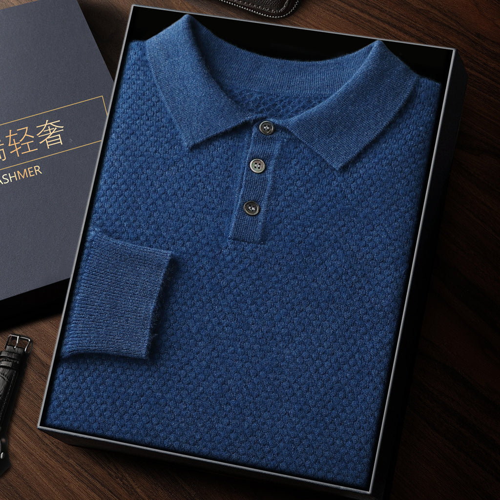 Men's Solid Color Soft Glutinous Cashmere Sweater Simple Pullover Loose