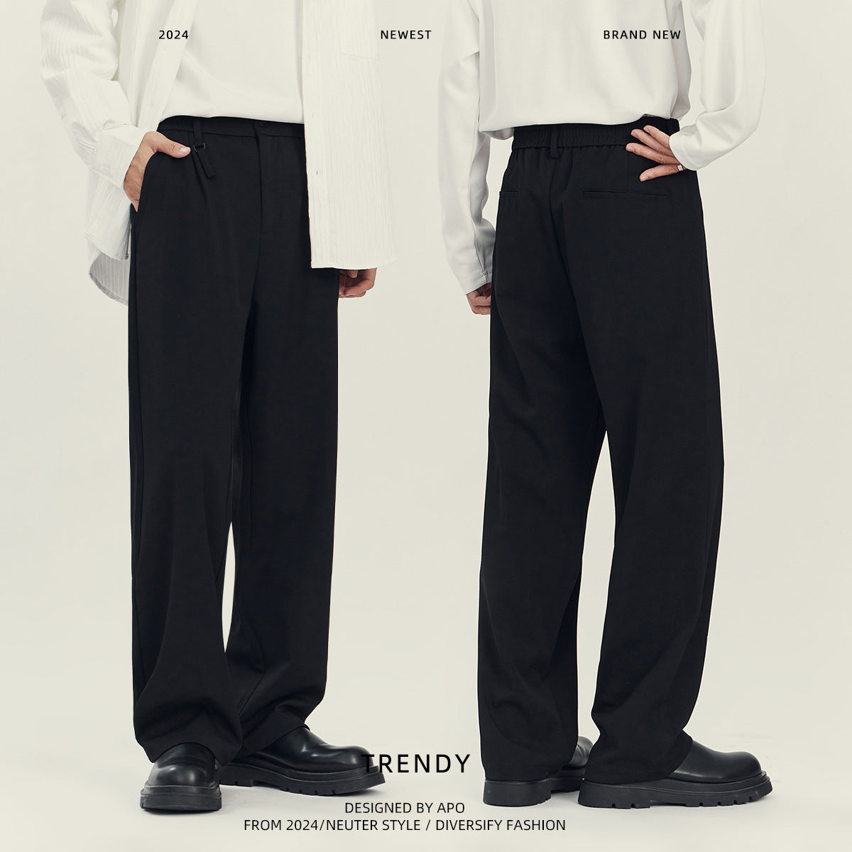 Business Casual Draping Suit Pants High-grade Loose Straight