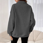 Autumn And Winter Loose Long Sleeve Half Zipper Sweater