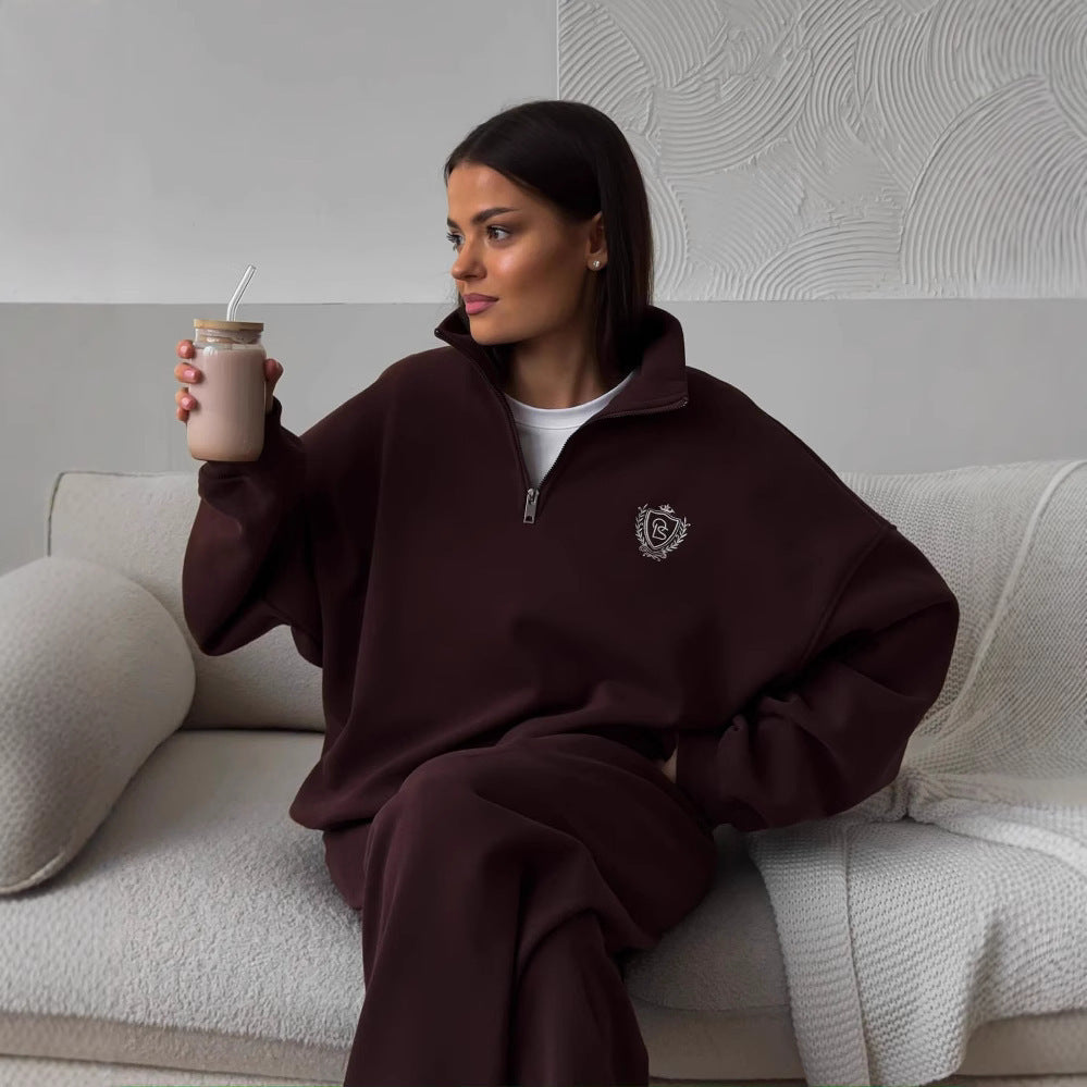 All-matching Comfortable Letter Crew Neck Terry Sweater