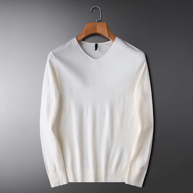 Fine Wool Thick Warm V-neck Sweater