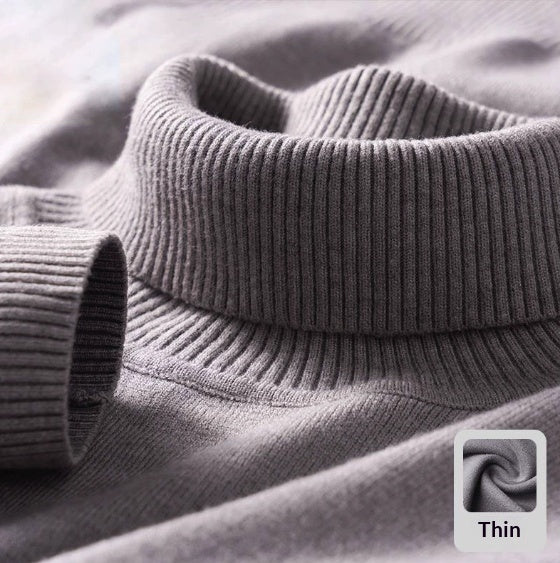 Knitted Sweater Men Soft Skin-friendly Casual Warm High-neck Sweater