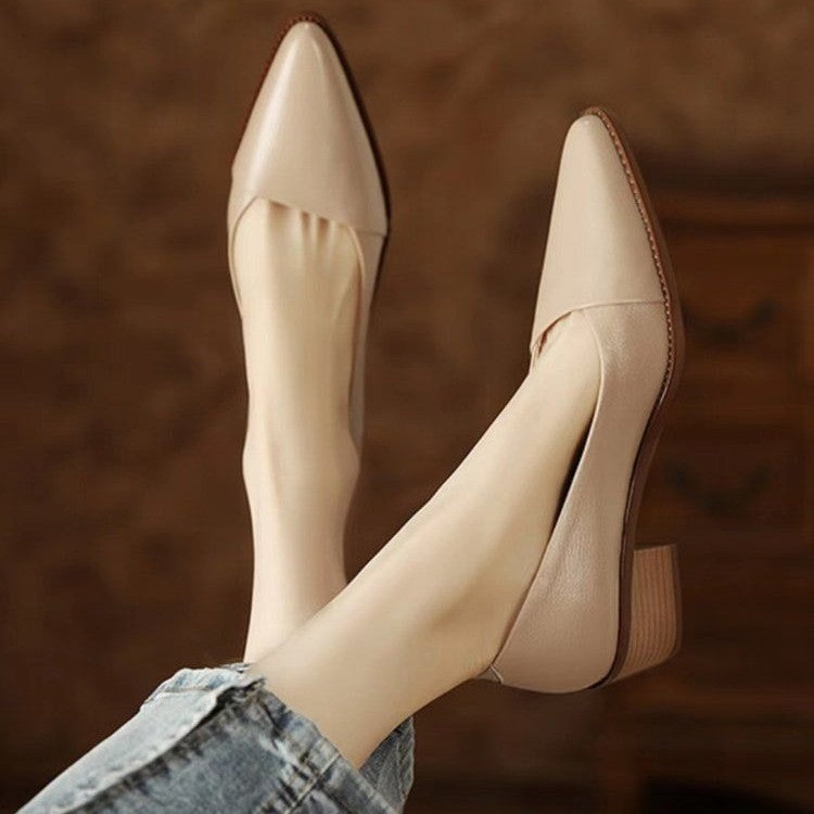 Pointed-toe Soft Bottom Simple Shallow Mouth Casual Shoes