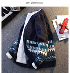 Knitwear All-match Loose Contrast Color Warm Coat