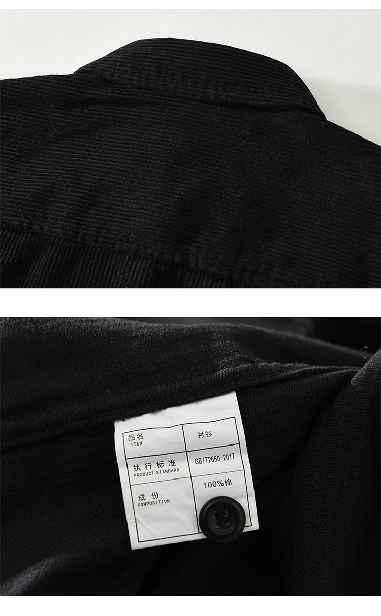 Japanese Vintage Long Sleeve Shirt Men's Fashion