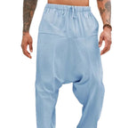 Summer Breathable Cuffed Pants Beach Straight-leg Pants Solid Color