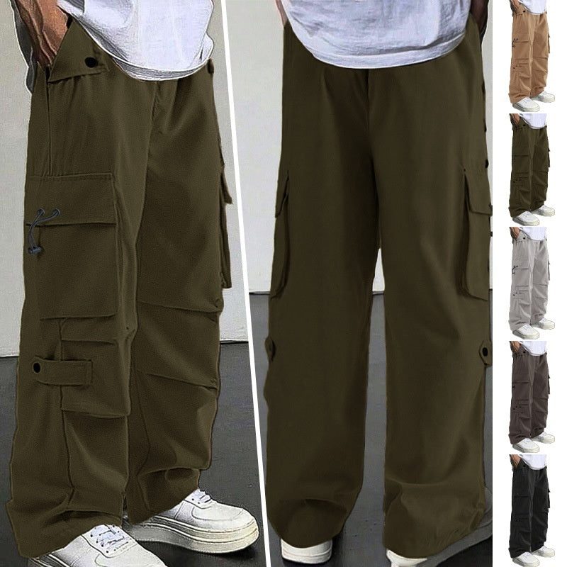 Men's Loose Wide Leg Straight Leg Quick-Dry Casual Trousers