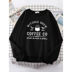 Witches Make Coffee Straight Letter Hoodie Letter Print