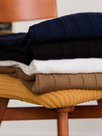 Solid Color Knitted Cotton Breathable Round Neck Long Sleeve T-shirt