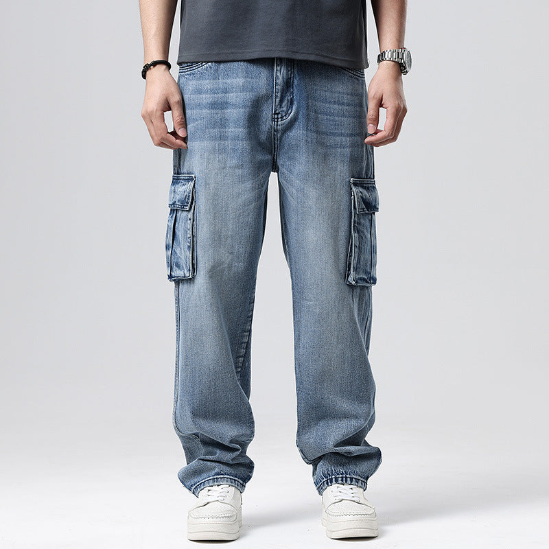 Hip Hop Men's Nostalgic Retro Multi-pocket Pants