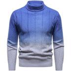 Gradient Color Half Turtleneck Handsome Men's Sweater
