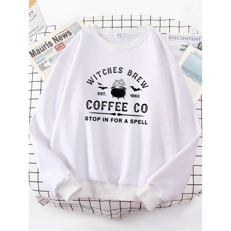 Witches Make Coffee Straight Letter Hoodie Letter Print