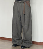 Retro Houndstooth Pattern Loose Wide-legged Versatile Casual Pants