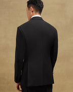 Men's Retro Solid Color Green Collar Suit Two-piece Set