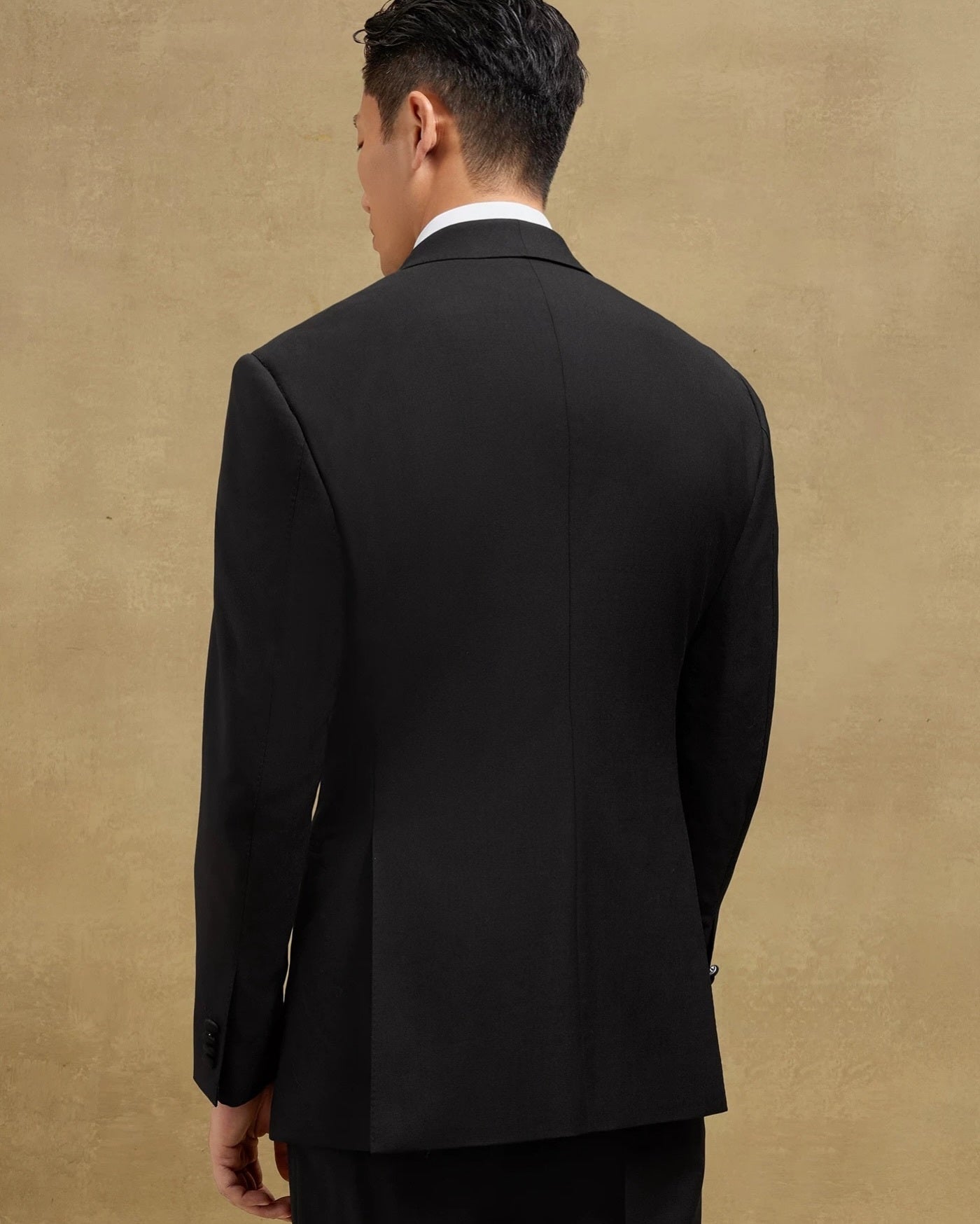 Men's Retro Solid Color Green Collar Suit Two-piece Set