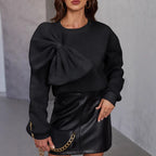 Loose Slimming Bow Long Sleeve Sweater