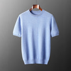 Autumn And Winter Front Line Ready-made Garments Round Neck Short Sleeve Men's Cashmere Sweater