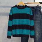 Round Neck Multicolor Design Soft Nuo Sweater Men's Autumn And Winter Lightly Mature Knitwear Loose American Retro Korean Style Coat