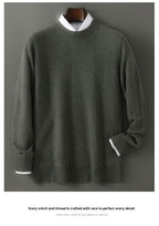 Round Neck Pullover Leisure Knitted Sweater For Men