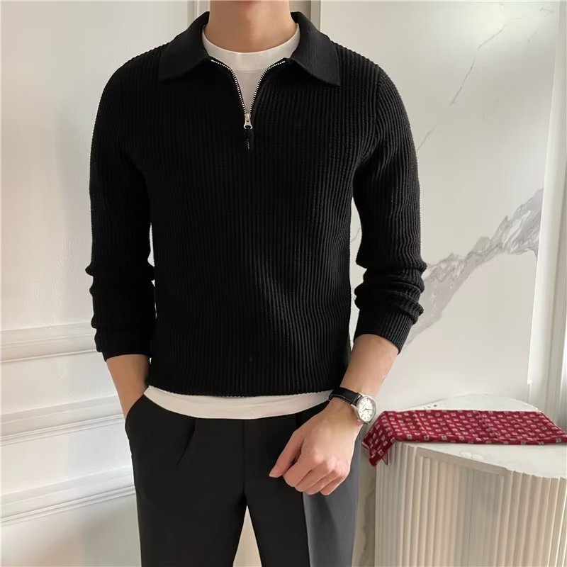 Men's All-match Solid Color Sweater Pullover Sweater