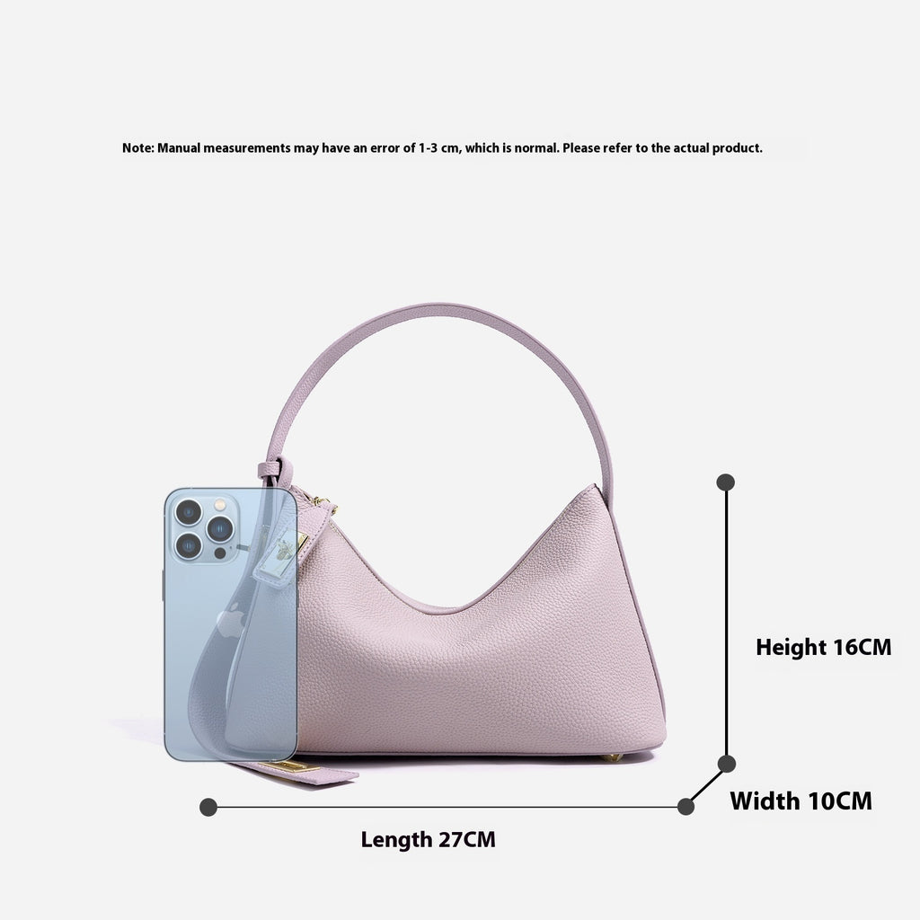 Cowhide Handbag Armpit One Shoulder Genuine Leather Pillow Bag