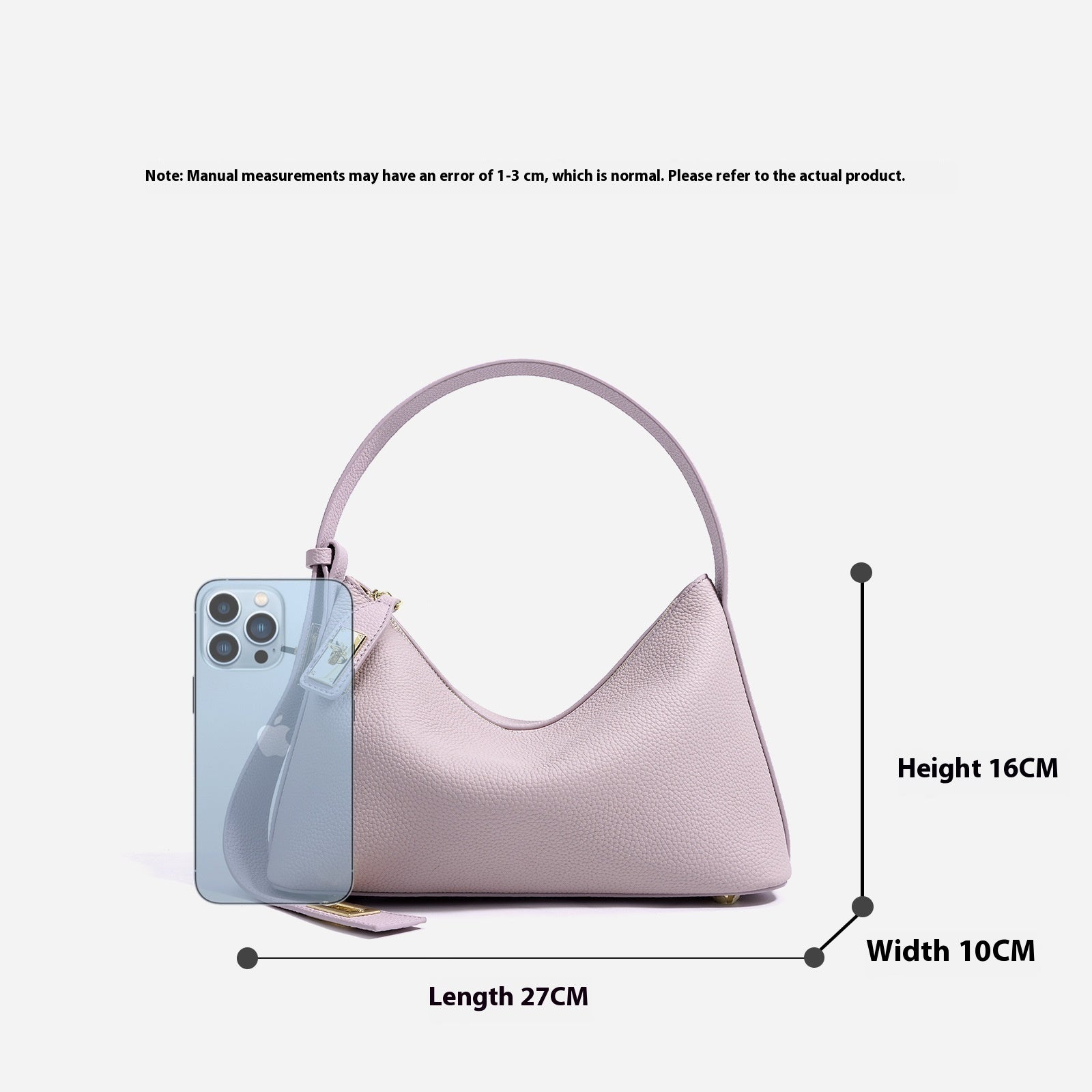 Cowhide Handbag Armpit One Shoulder Genuine Leather Pillow Bag