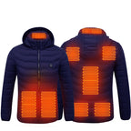 Winter Heated Jacket USB Electric Cotton Coat Zip-up Heater Thermal Clothing Heating Vest For Men