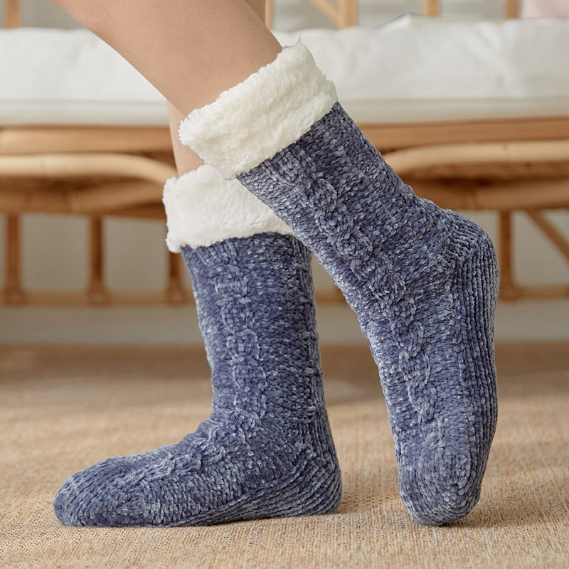 Ladies Winter Warm Floor Sleeping Socks Plus Velvet